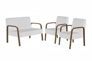Conjunto Luna 1 Poltrona 2 Lugares e 2 Poltronas de 1 Lugar Braço Madeira D Salla material sintético