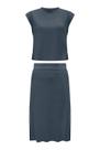Conjunto Lunender Saia E Blusa Em Moletinho Azul Conjunto Lunender Saia E Blusa Em Moletinho Azul