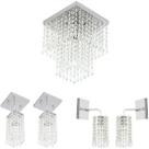 Conjunto Lustre 1 Marrycrilic + 2 Clearcrilic + 2 Arandela