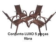 Conjunto LUXO 5 peças FIBRA jardim área sala terraço