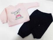 Conjunto Luxo Bebê Menina Inverno Enxoval Blusa + Calça 7172 Conjunto Luxo Bebê Menina Inverno Enxoval Blusa + Calça 7172