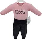 Conjunto Luxo Body Plush + Calça Bebê Menina Paraiso 13041