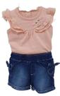 Conjunto Luxo Body + Shorts Jeans Bebê Menina Paraiso 13980 Conjunto Luxo Body + Shorts Jeans Bebê Menina Paraiso 13980