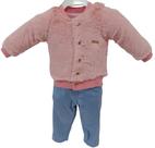Conjunto Luxo Casaco Pelo + Calça Bebê Menina Paraiso 13039