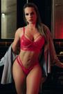 Conjunto Luxo de Cirre com Renda Sem Bojo e Aro na Cor Pink