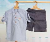 Conjunto Luxo Menino Camisa + Bermuda Verão Lessa Kids B9185