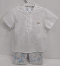 Conjunto Luxo Menino Camisa Branca + Bermuda Paraiso 17089
