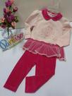 - Conjunto Luxo Paraiso Bebe Menina Plush + Molecotton Rf 7150