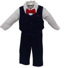 Conjunto Luxo Social Bebê Menino Body Colete Gravata 2254