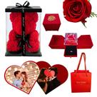 Conjunto Luxo Urso Rosas Porta Joia Presente Amor Namorada