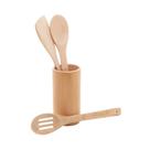 Conjunto Lyor 3 Utensílios e Suporte em Bambu