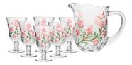 Conjunto Lys Floral Jarra 1,5l + 6 Taças 240ml Lyor Conjunto Lys Floral Jarra 1,5l + 6 Taças 240ml Lyor