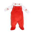 Conjunto Macacão Jardineira + Body Bebê Menina Lessa B8893