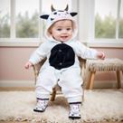 Conjunto Macacão Vaquinha Com Capuz E Pantufa 3d Interativa Cor:BrancoTamanho:3-6M Conjunto Macacão Vaquinha Com Capuz E Pantufa 3d Interativa Cor:BrancoTamanho:3-6M