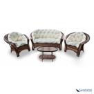 Conjunto Madagascar - 1 sofá + 2 poltronas + Mesa Oval
