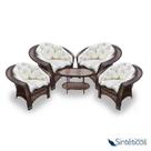 Conjunto Madagascar - 4 poltronas + Mesa Oval