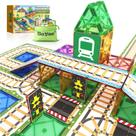 Conjunto Magnetic Tiles Railroad Toppers Soyee 56 unidades para crianças de 5 a 7 anos