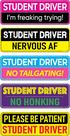Conjunto magnético HEY-OKEY Student Driver Funny Pink, pacote com 5, 25 x 9 cm