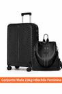 Conjunto Mala 23kg Rigida Despacho Mochila Feminina de Bordo