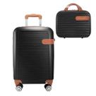 Conjunto Mala de Viagem e Frasqueira Preta - Pequena Aro 19 - Em ABS Com Cadeado da Redtec Panama