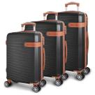 Conjunto Mala de Viagem Kit 3 Peças Bagagem Pequena Média Grande Rígida ABS Rodinhas 360 ANAC