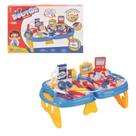 Conjunto maleta médico doutor brinquedo 25 peças com mesinha