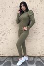 Conjunto Malha Canelada Mivi Bella Verde Musgo M