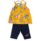 Conjunto Malha Kely Kety TAM G Estampado Amarelo