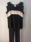 Conjunto Malha Realist Tam G Preto c/ detalhes Rose e branco