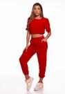 Conjunto Manga Curta E Calça Jogger Tecido Fino C/ Brilho Casual Chic
