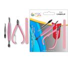 Conjunto Manicure NYBC Beauty: Alicate, Pinça, Tesoura e Espátula Rosa/Prata Conjunto Manicure NYBC Beauty: Alicate, Pinça, Tesoura e Espátula Rosa/Prata