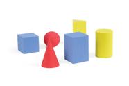 Conjunto Manipulite GeoSolids hand2mind 6 Shapes Quiet Foam