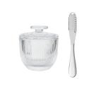 Conjunto Manteigueira e Faca Inox Ideal Para Mesa Posta e Café Charmoso