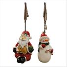 Conjunto Marcador de Lugar Figuras Natalinas Boneco De Neve Noel Sortido Resina 6CM 4 UN