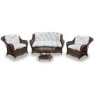 Conjunto Marco - 1 Sofá 2 L + 2 Poltronas + 1 Mesa Centro - Duna Cru