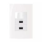 Conjunto Margirius 4x2 1 Interruptor Simples + 2 Usb 2A Sleek