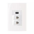 Conjunto Margirius 4x2 2 RJ11 + Usb 2A Sleek