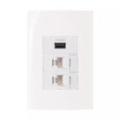 Conjunto Margirius 4x2 2 RJ45 + Usb 2A Sleek Conjunto Margirius 4x2 2 RJ45 + Usb 2A Sleek