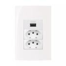 Conjunto Margirius 4x2 2 Tomadas 20A + 1 Usb 2A Sleek