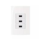 Conjunto Margirius 4x2 3 Tomadas Usb 2A Bivolt Sleek Conjunto Margirius 4x2 3 Tomadas Usb 2A Bivolt Sleek