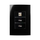 Conjunto Margirius 4x2 RJ11 + 2 Usb 2A Sleek