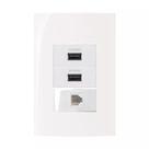 Conjunto Margirius 4x2 RJ11 + 2 Usb 2A Sleek