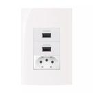 Conjunto Margirius 4x2 Tomada 10A + 2 Usb 2A Sleek