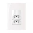 Conjunto Margirius 4x2 Tomada 10A + 20A + 1 Interruptor Paralelo Sleek