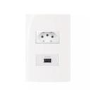 Conjunto Margirius 4x2 Tomada 10A + Usb 2A Sleek