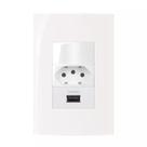 Conjunto Margirius 4x2 Tomada 20A + Interruptor Paralelo + Usb 2A Sleek