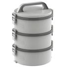 Conjunto Marmita Térmica 3 Unidades Cinza Tekcor Soprano