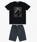 Conjunto Masculino Camiseta com Bermuda Trick Nick Preto