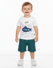 Conjunto Masculino Camiseta Flame Submarino Com Bermuda Em Moletinho Nº 1 Ao 3