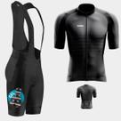 Conjunto Masculino de Ciclismo - Camisa Black Premium e Bretelle Forro de Gel com barra preto/preto